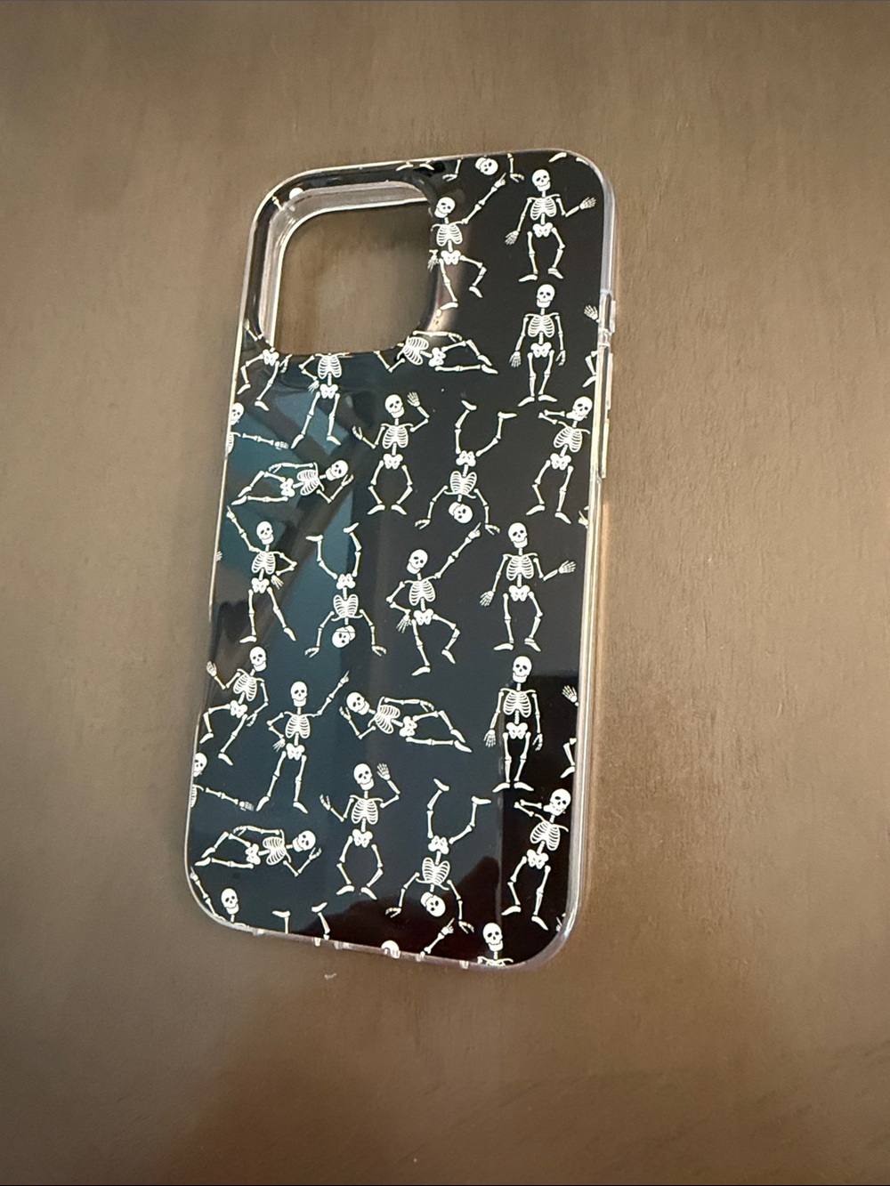 Black Skeleton Pattern Clear Phone Case - xo poppy  Brand